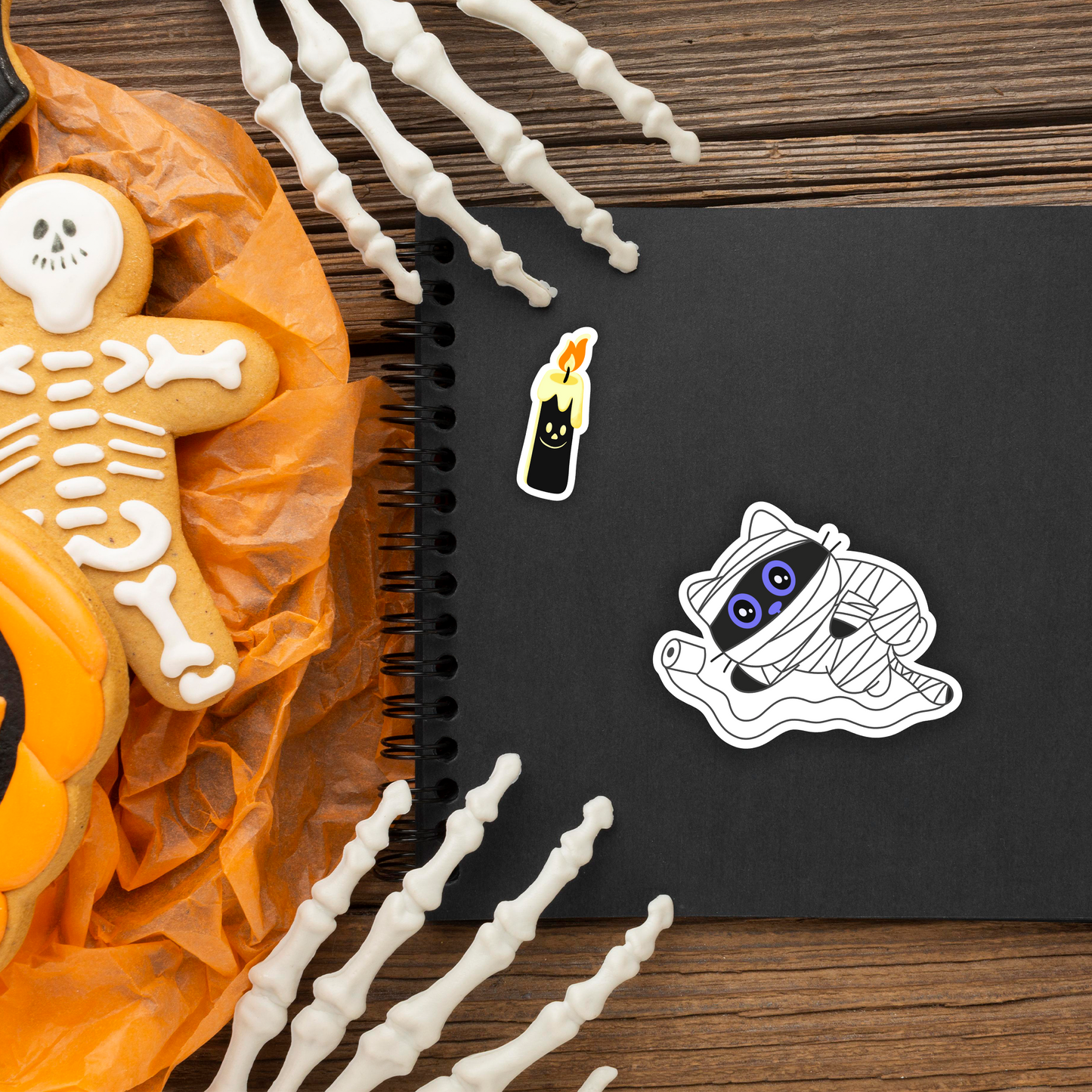 Tomo Cat - Mummy Cat Sticker - Halloween Sticker