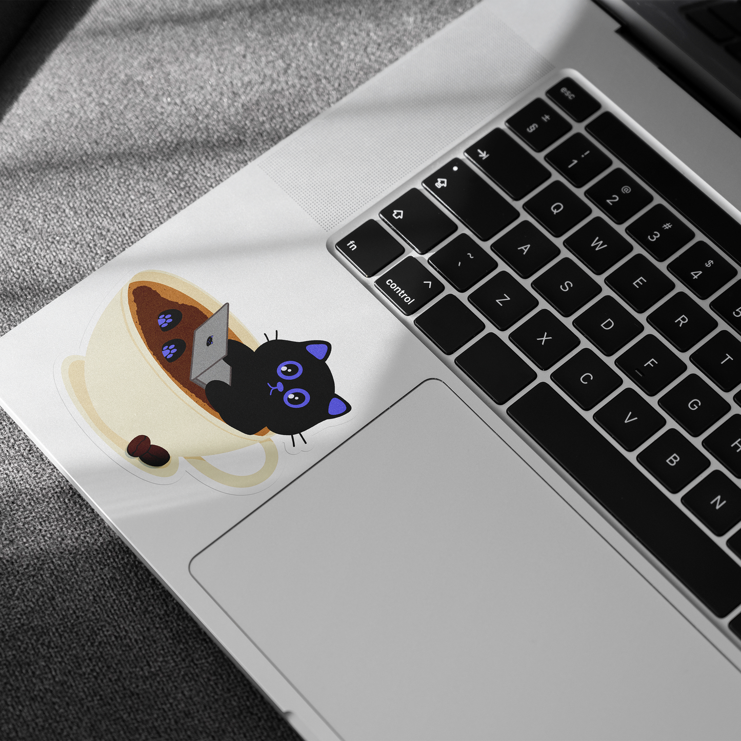 Tomo Cat - Working Cat in Coffee Cup Sticker – Cozy Caffeine Lover’s