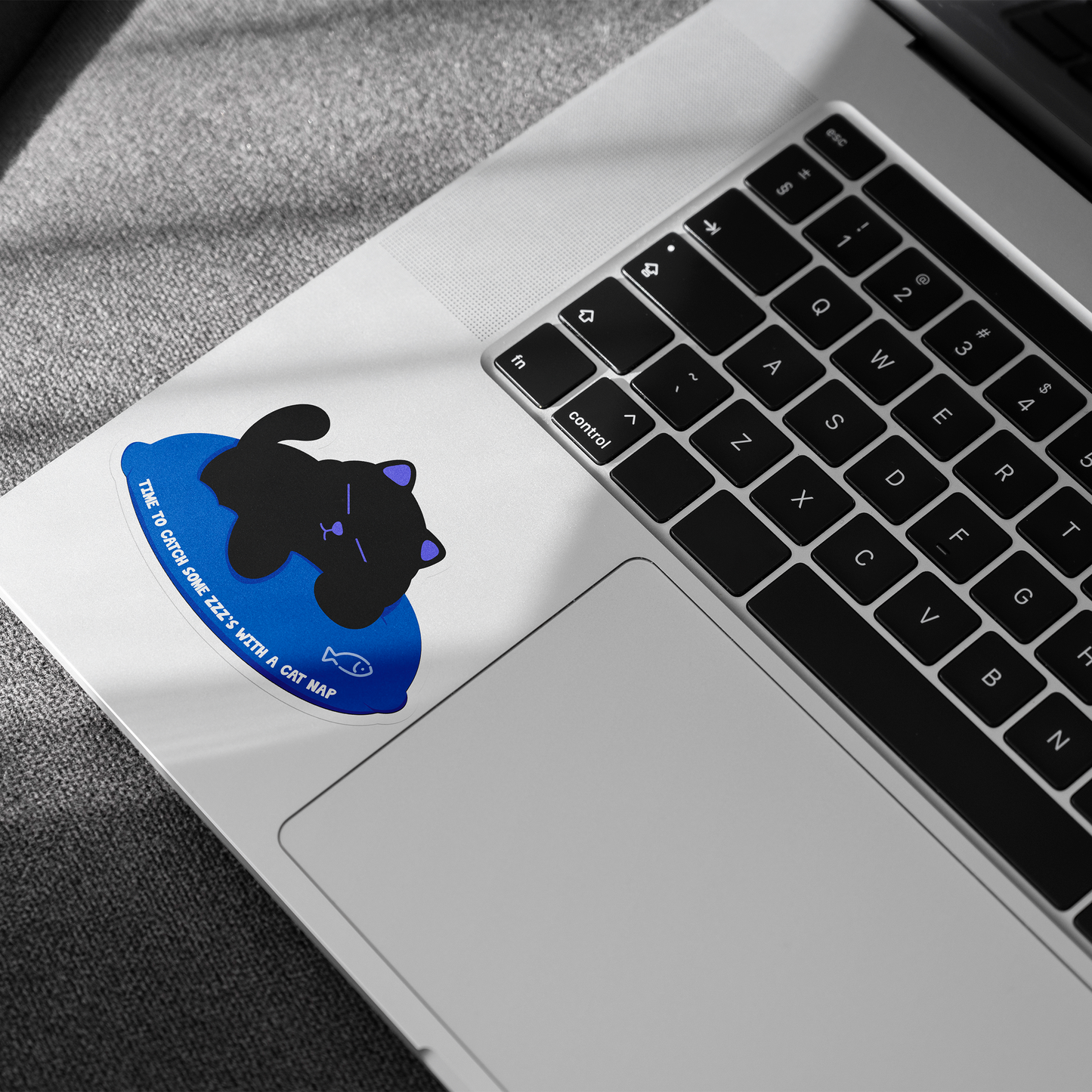 Tomo Cat - Sleeping Cat - Black Cat Sticker - Time to Catch Some ZZZ's with a Cat Nap