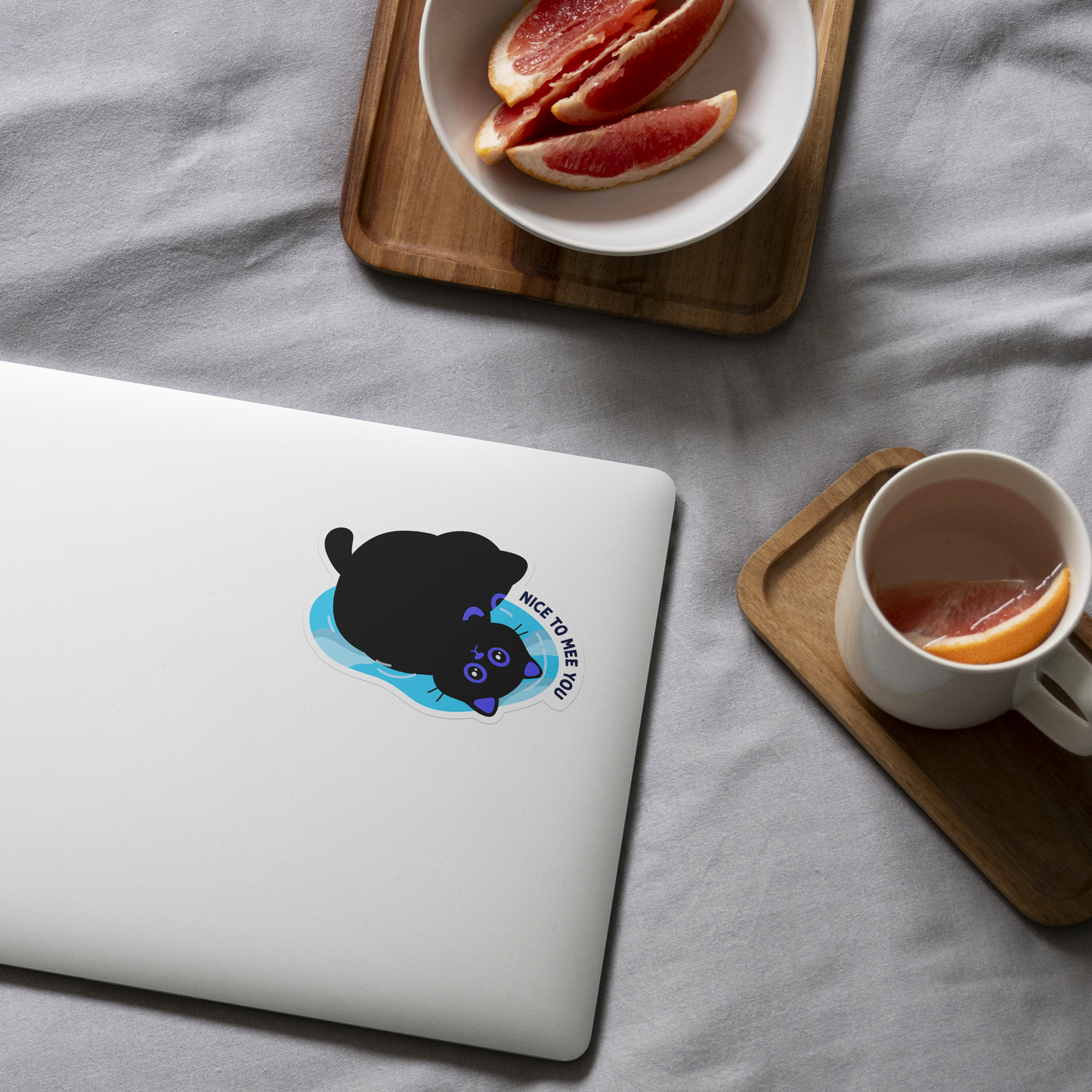 Tomo Cat - Cute Black Cat Sticker β Nice to Meet You