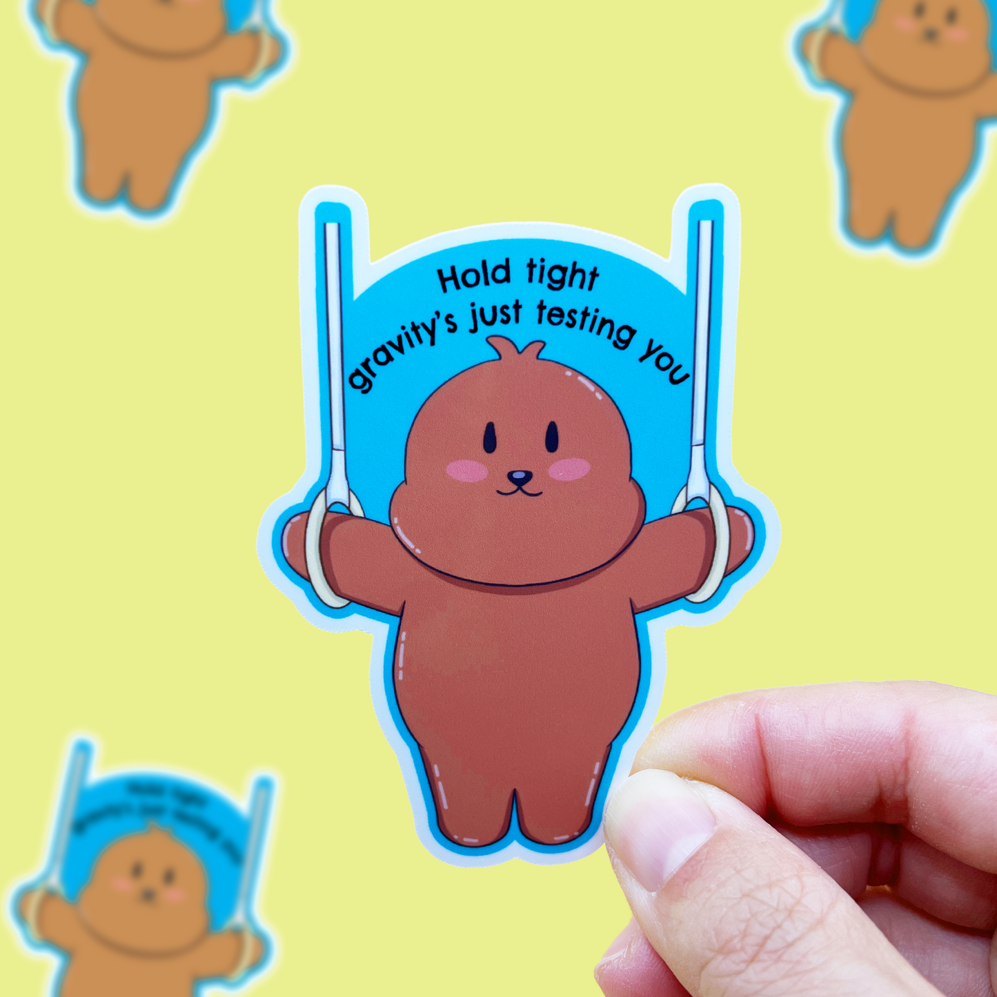 Otis - Hold Tight Gravity's Just Testing You - Otter Character Sticker