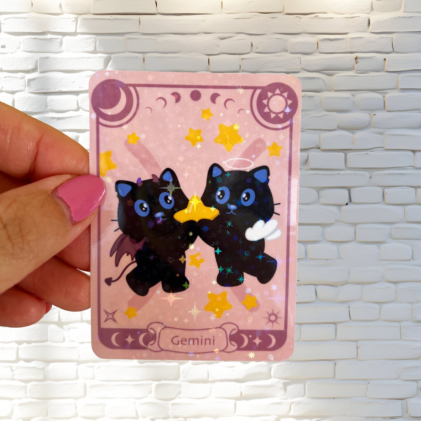 Tomo - Gemini Zodiac Sticker- Holographic Sticker
