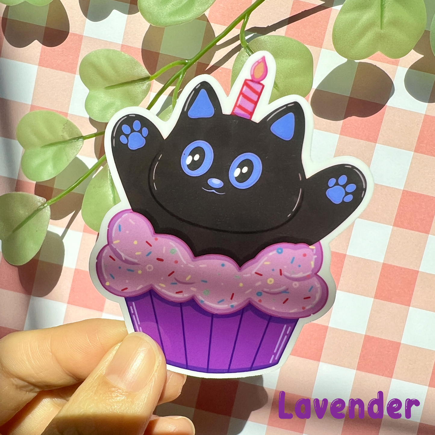 Tomo - Cupcake - Black Cat Character Sticker