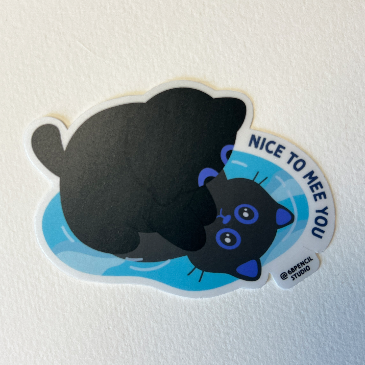 Tomo Cat - Cute Black Cat Sticker β Nice to Meet You