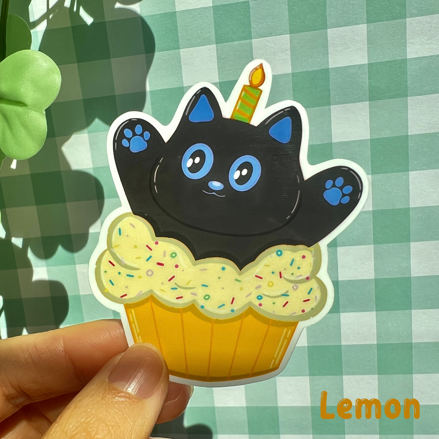Tomo - Cupcake - Black Cat Character Sticker