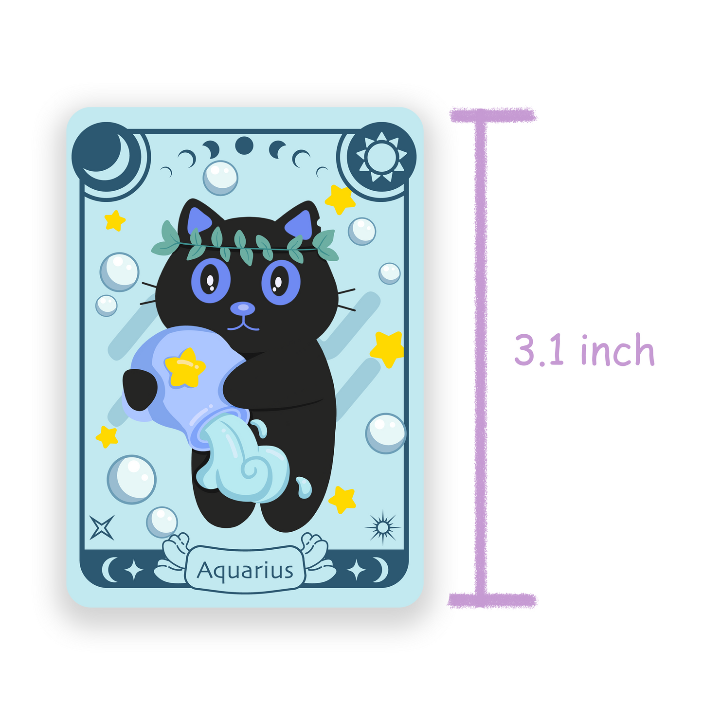 Tomo - Zodiac Sign - Aquarius- Holographic Sticker