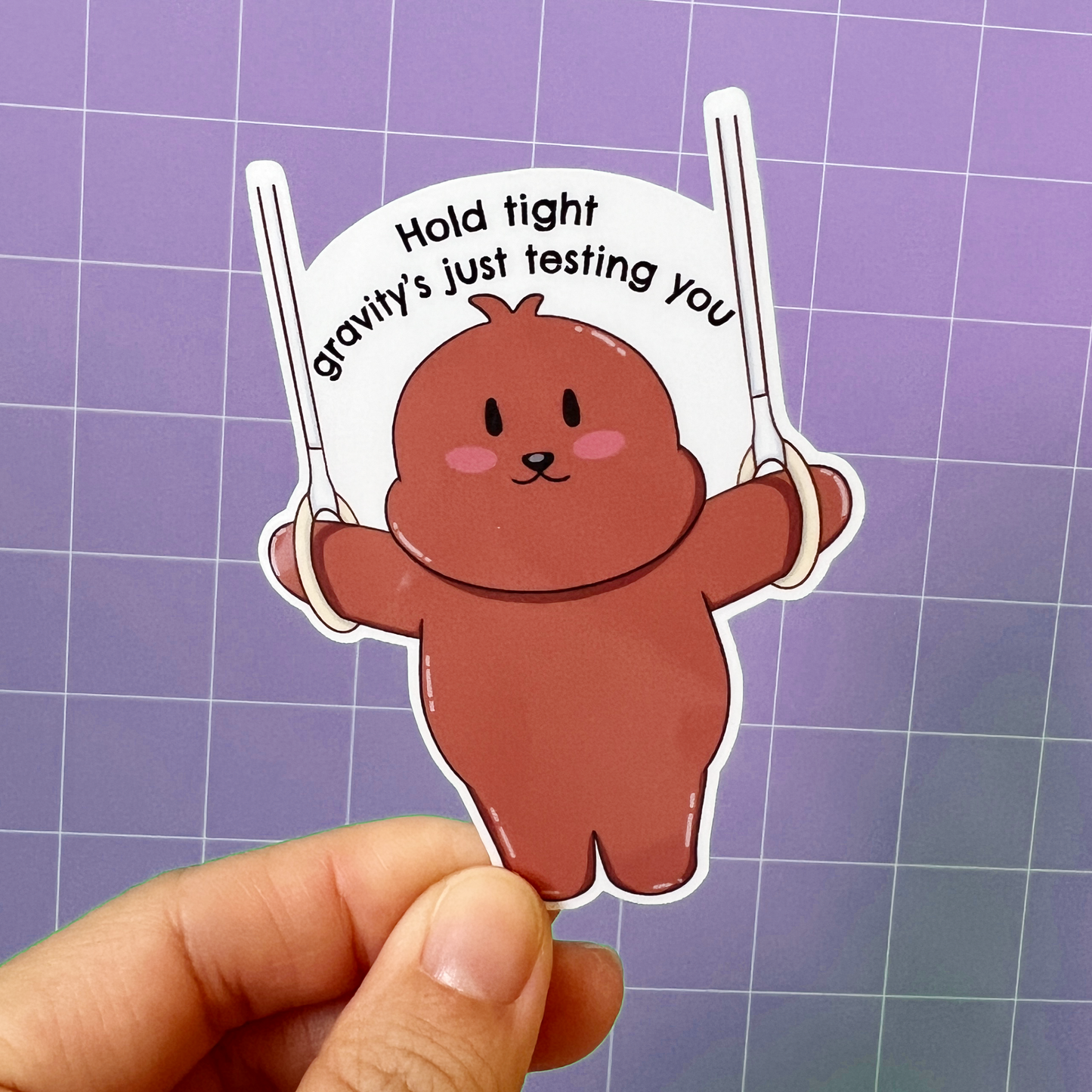 Otis - Hold Tight Gravity's Just Testing You - Otter Character Sticker