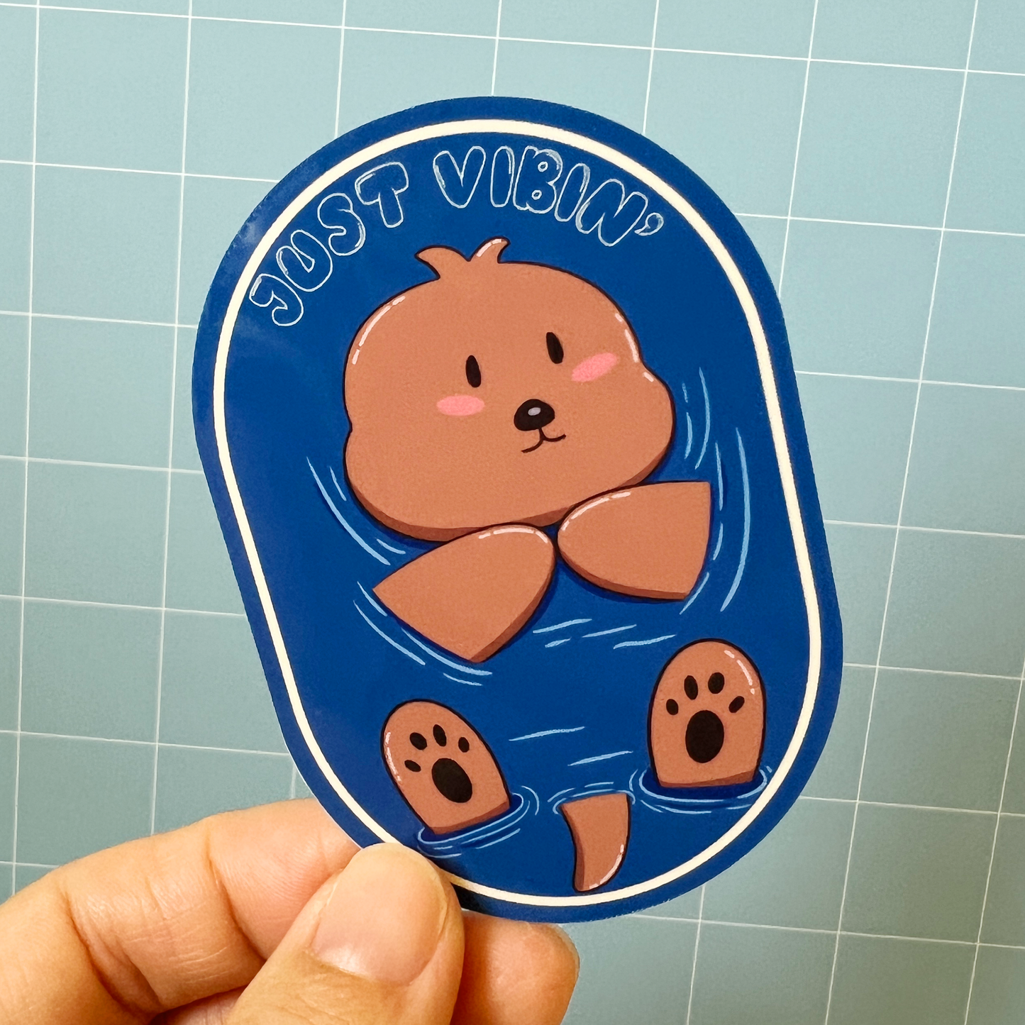 Otis - Just Vibin' - Otter Character Sticker