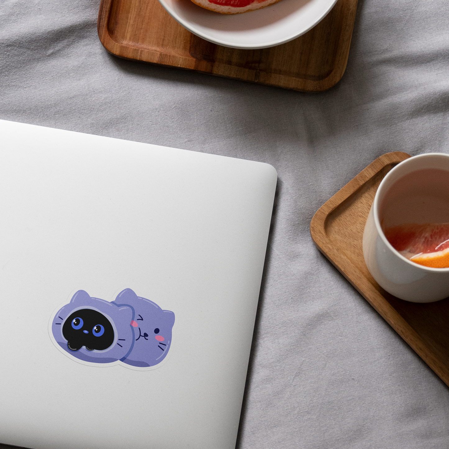 Tomo - Cat Mochi Sticker - Black Cat Character Sticker