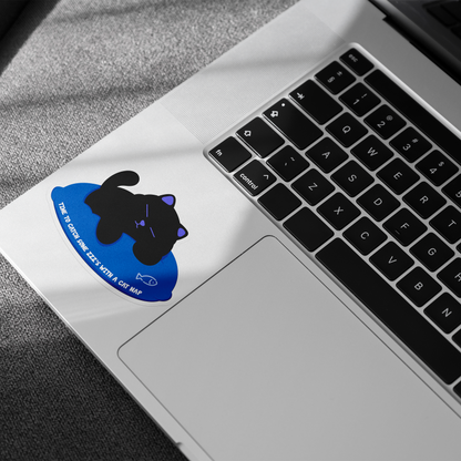 Tomo Cat - Sleeping Cat - Black Cat Sticker - Time to Catch Some ZZZ's with a Cat Nap