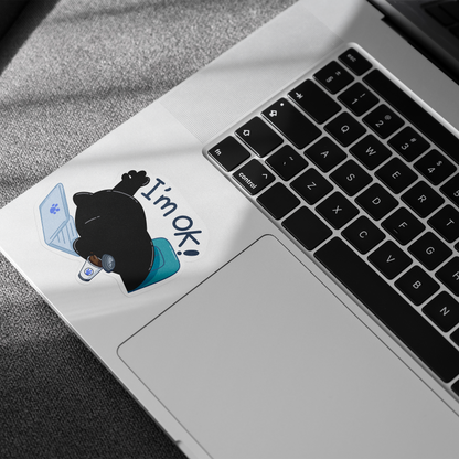 Tomo Cat - I am OK - Funny Black Cat Sticker