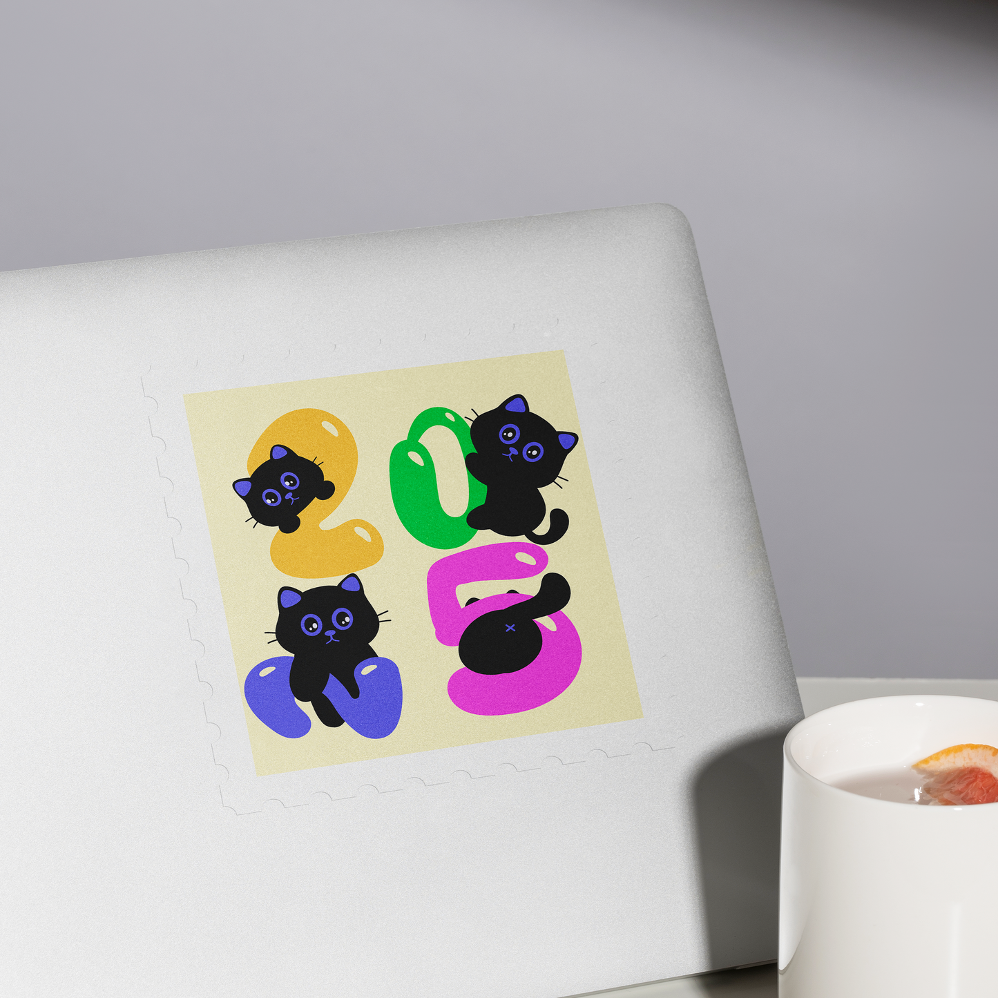 Tomo Cat - 2025 Cat Stamp Stickers - Cute New Year Banner Sticker