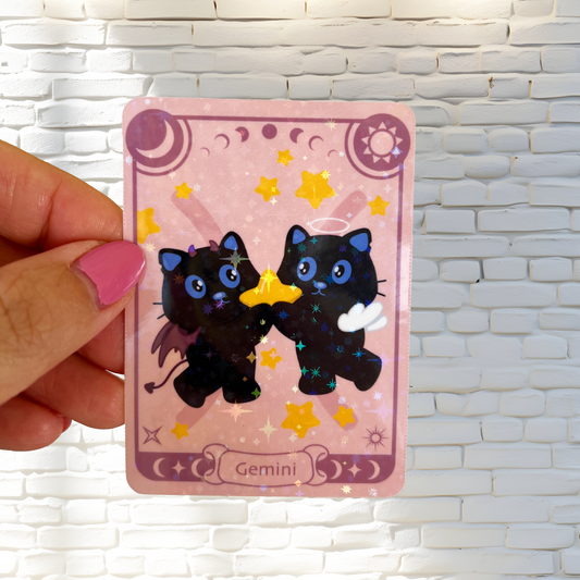Tomo - Gemini Zodiac Sticker- Holographic Sticker