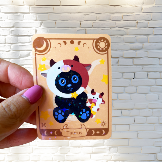 Tomo - Taurus Zodiac Sticker - Holographic Sticker