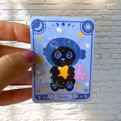 Tomo - Pisces Zodiac Sticker- Holographic Sticker