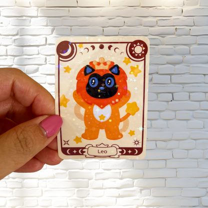 Tomo - Leo Zodiac Sticker- Holographic Sticker