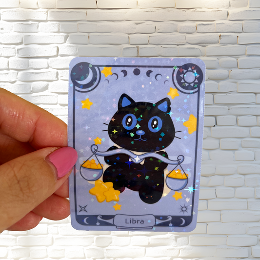 Tomo - Libra Zodiac Sticker- Holographic Sticker