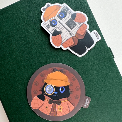 Detective Tomo - On a Mission - Black Cat Sticker