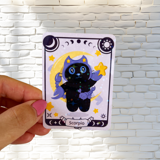Tomo - Scorpio Zodiac Sticker- Holographic Sticker
