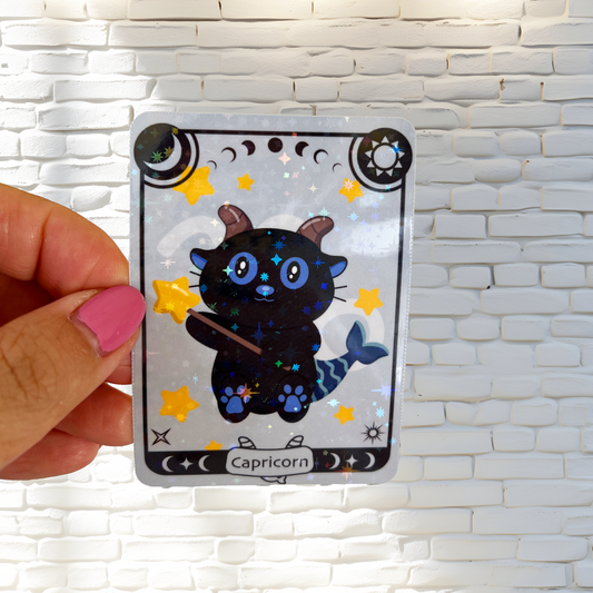 Tomo - Capricorn Zodiac Sticker- Holographic Sticker
