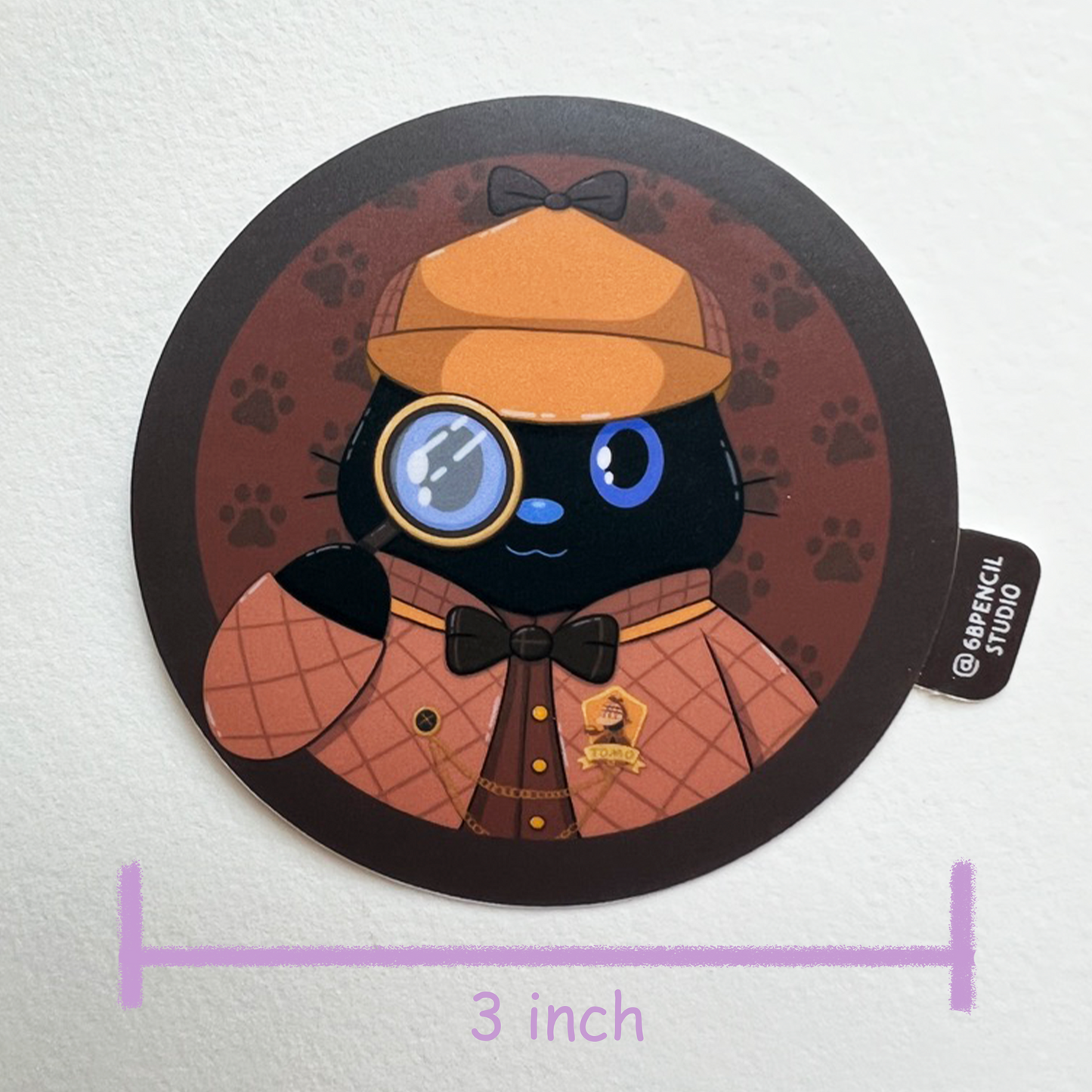 Detective Tomo - Detective Badge - Black Cat Sticker