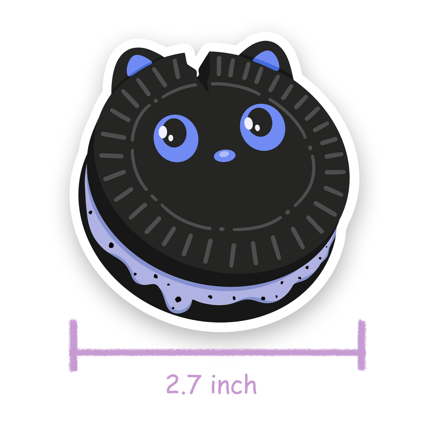 Tomo - Oreo Sticker - Black Cat Character Sticker