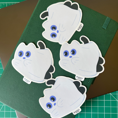 Tomo Cat - Spooky Cute Ghost Cat Sticker - Halloween Sticker