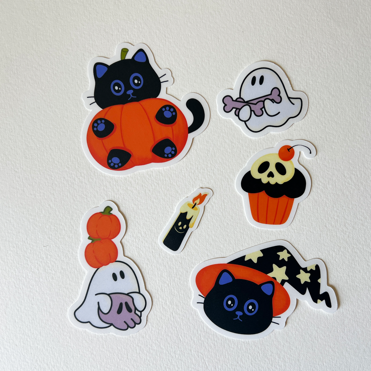 Tomo Cat - Halloween Spooky Cute Cat Sticker Pack - Halloween Sticker
