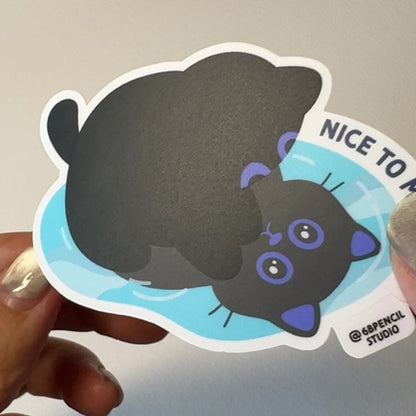 Tomo Cat - Cute Black Cat Sticker – Nice to Meet You